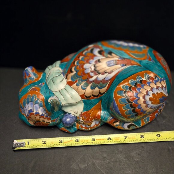 VINTAGE ASIAN HAND PAINTED PORCELAIN CAT - Picture 11 of 13